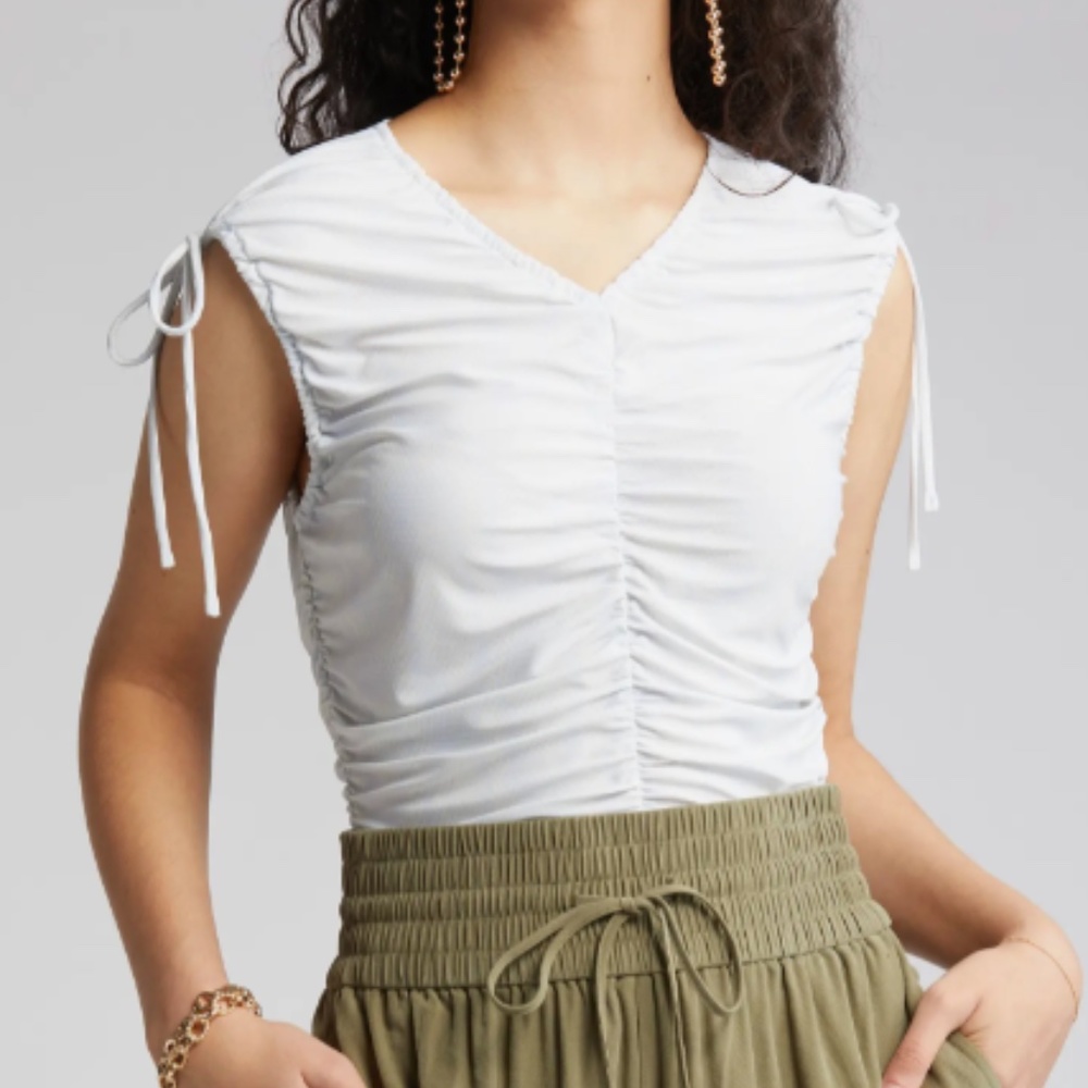 Nordstrom Open Edit Ruched Sleeveless Top